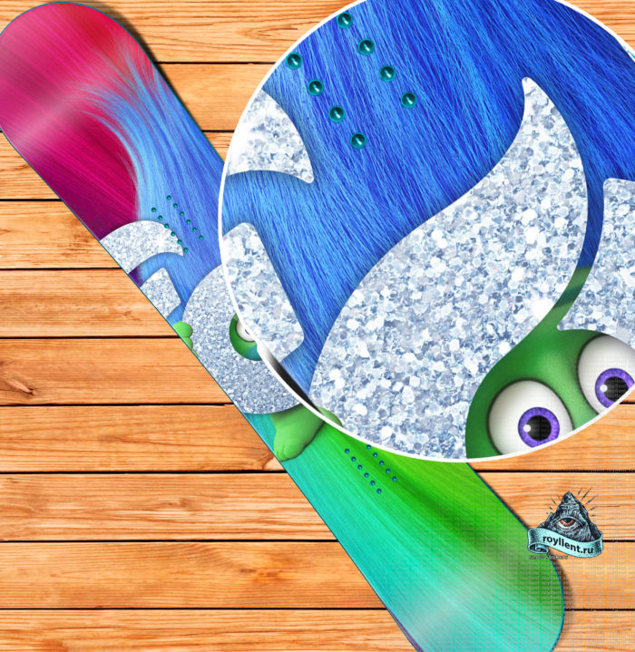 Полноразмерная виниловая наклейка на сноуборд из мультфильма Троль для ребенка