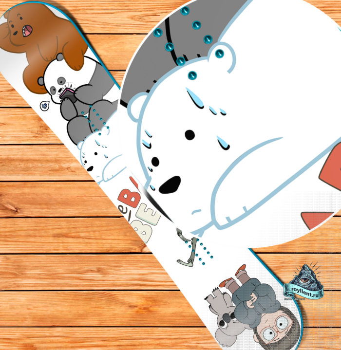 Наклейка на сноуборд мультфильм We Bare Bears Вся правда о медведях