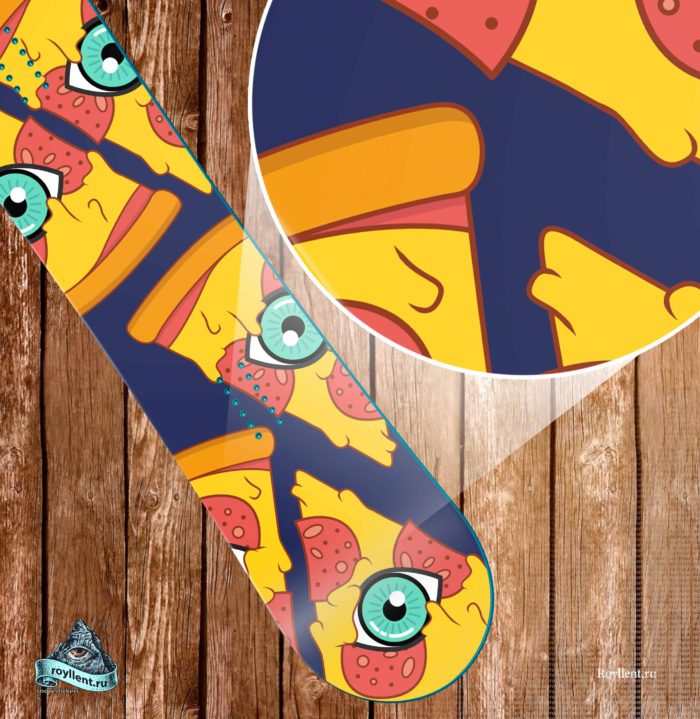 Сноуборд наклейка в стиле Комиксов Comics Pizza with Eye
