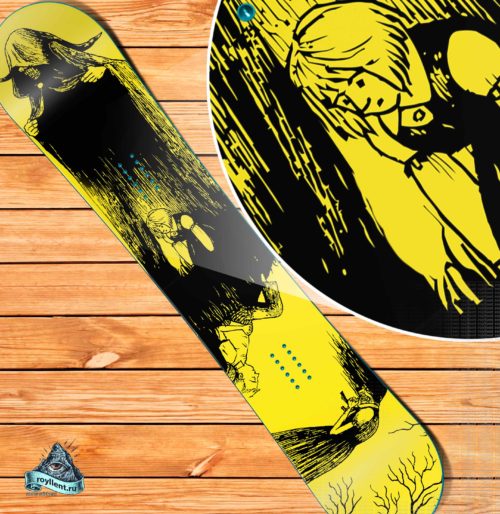 Виниловая полноразмерная наклейка на сноуборд Burton или Nitro Призак демон