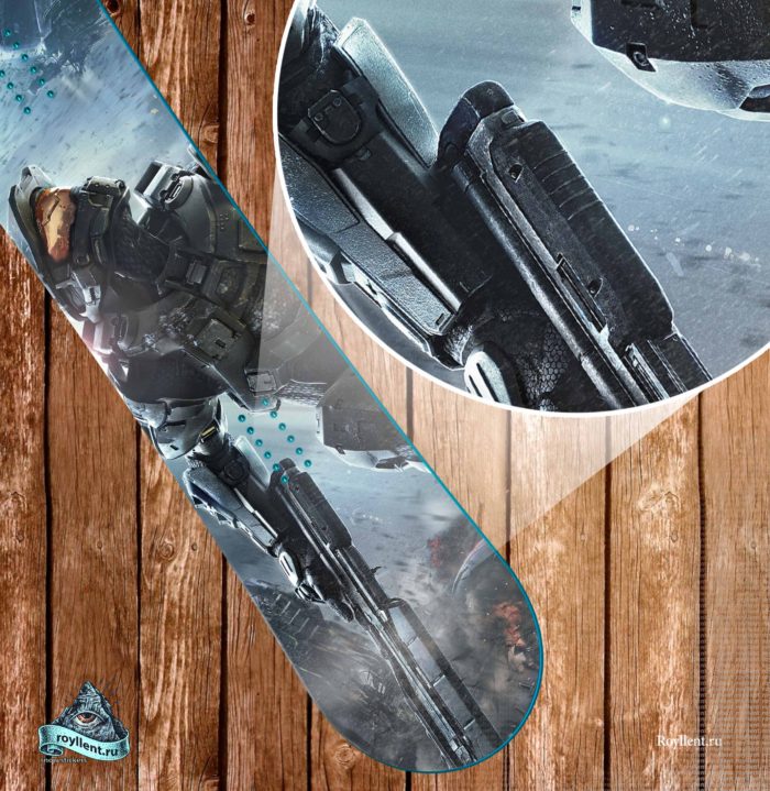 Сноуборд наклейка на доску виниловая HALO