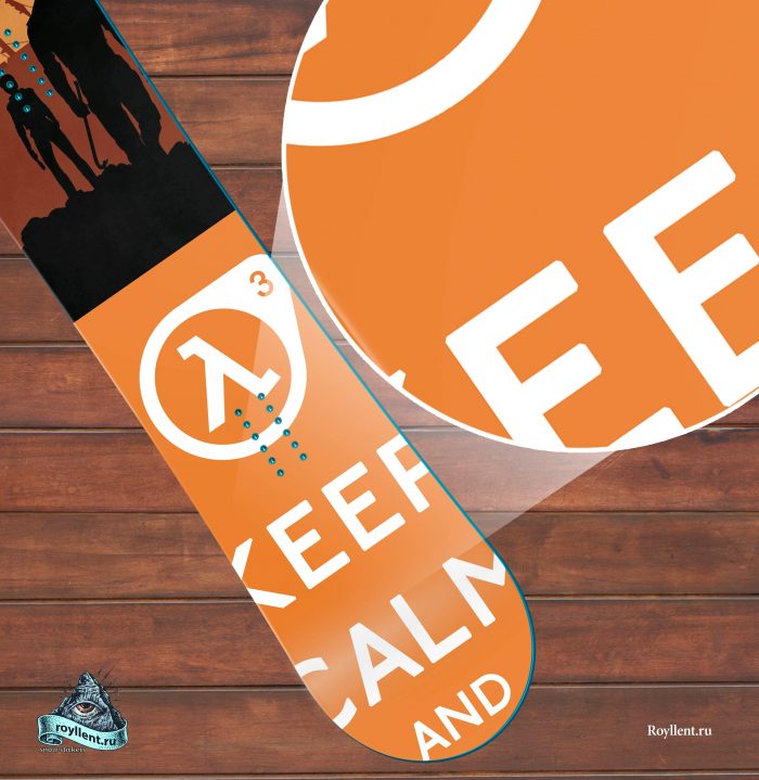 Сноуборд наклейка на доску полноразмерная в стиле Half-Life 3 купить