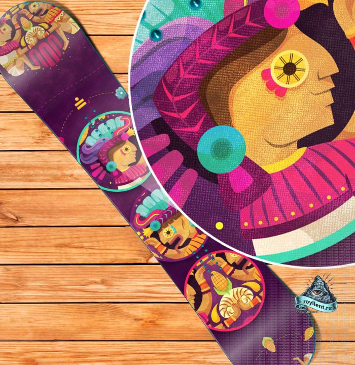 Виниловая наклейка на сноуборд Royllent 2019 Metzican Mexico Design Wrap