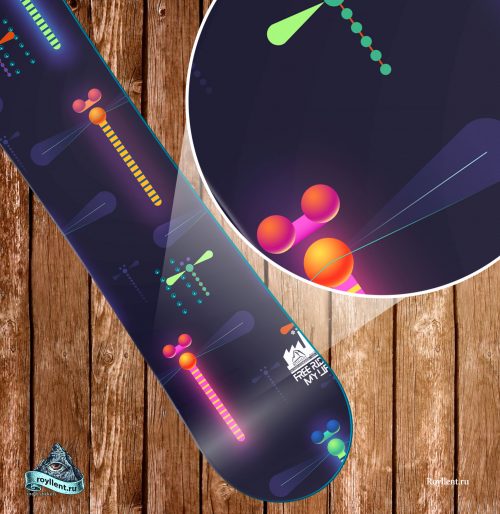 dragonfliy-snowboard неоновая стрекоза на синем фоне сноуборд наклейка для девочек