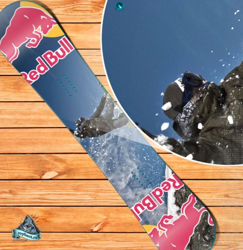 Виниловая наклейка на сноуборд Royllent 2018 RED Bull Style design с доставкой по России.
